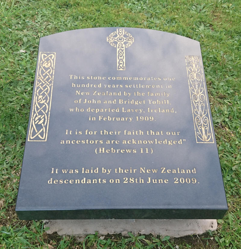 Tohill Plaque - The New Graveyard Lavey Parish Co Derry Ireland