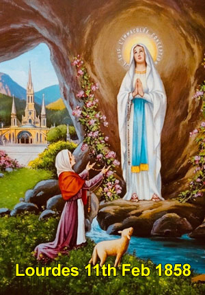 Our Lady of Lourdes Blessed Virgin Mary Roman Catholic Postcard Icon 10x15  cm | eBay
